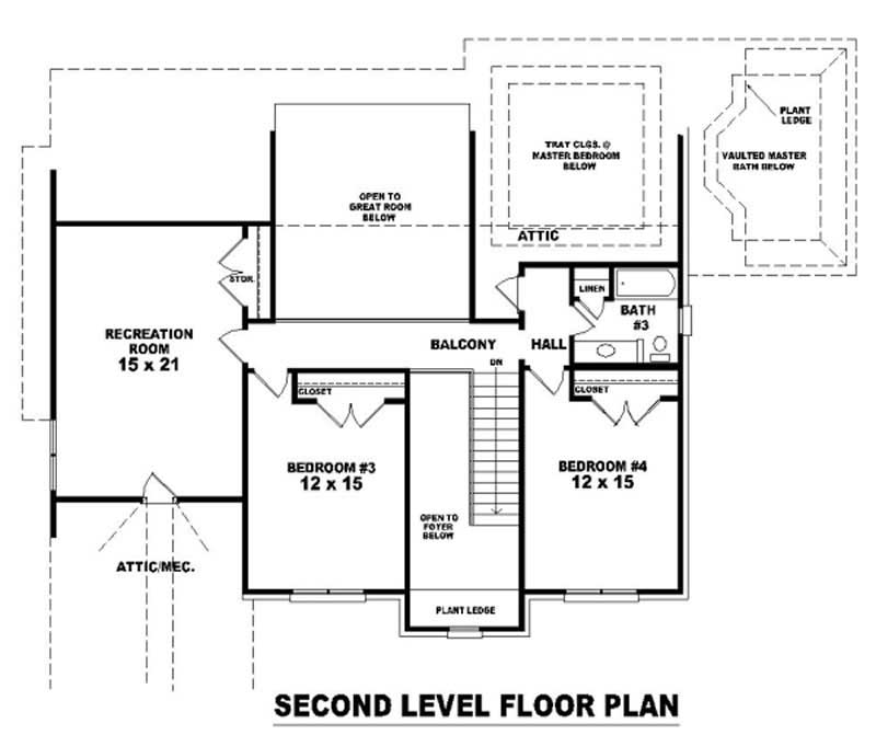 Floor Plan Second Story of Country Plan #170-2069
