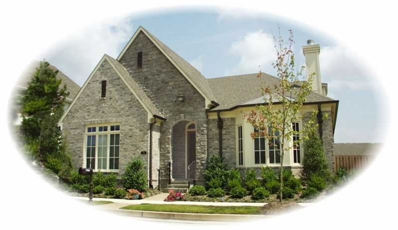 Front view of French home (ThePlanCollection: House Plan #170-2071)
