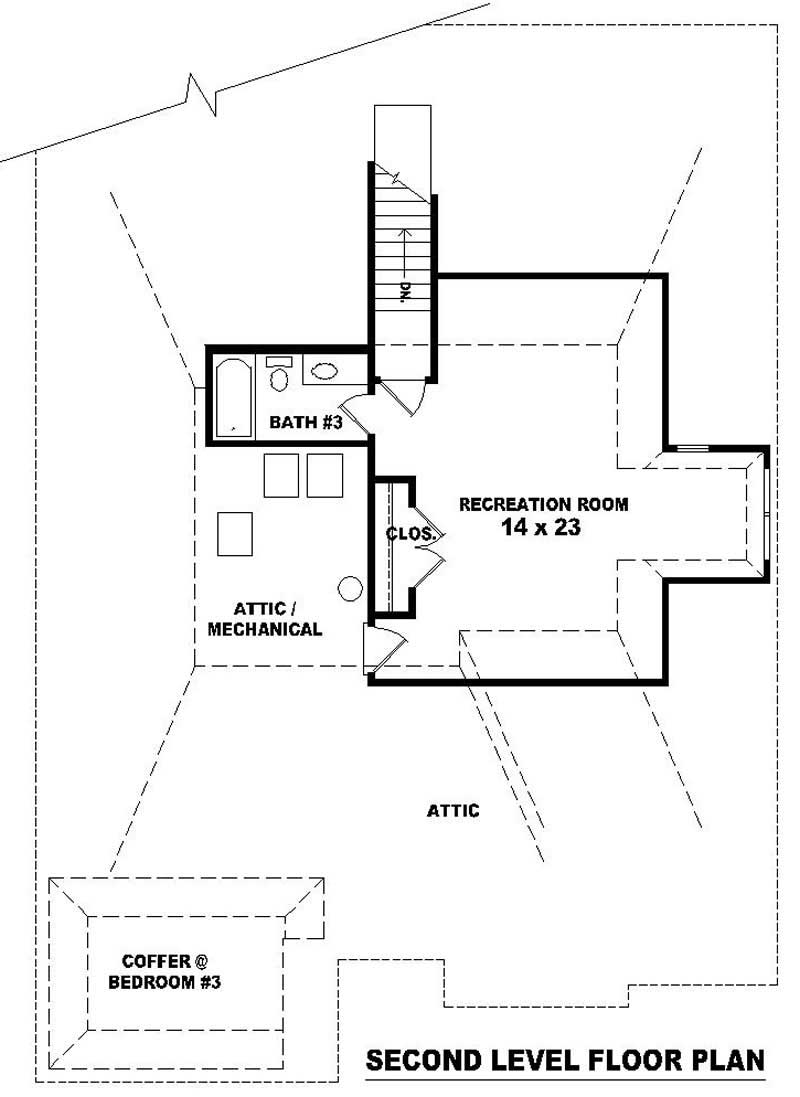 Floor Plan Second Story of French Plan #170-2072