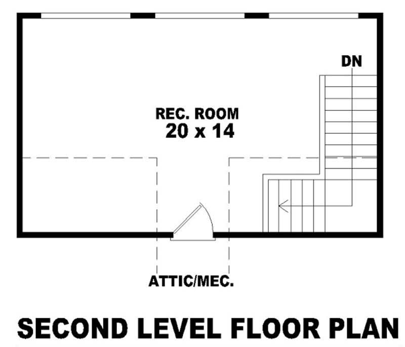 Floor Plan Second Story of Country Plan #170-2073