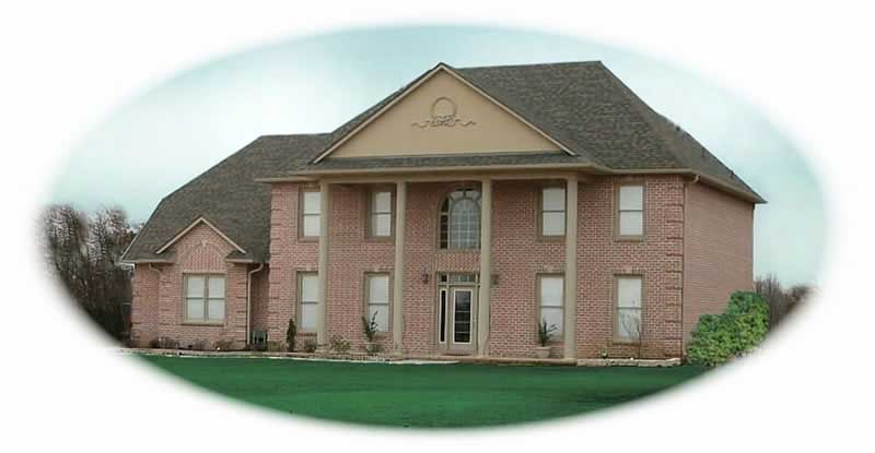 Front view of Colonial home (ThePlanCollection: House Plan #170-2081)
