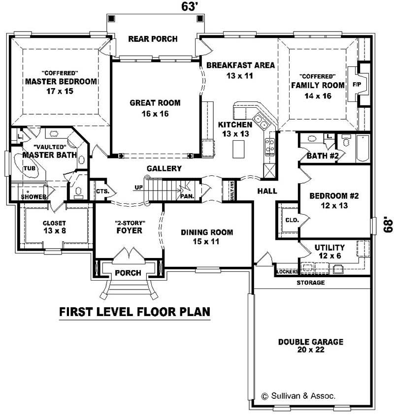 Floor Plan First Story of French Plan #170-2084