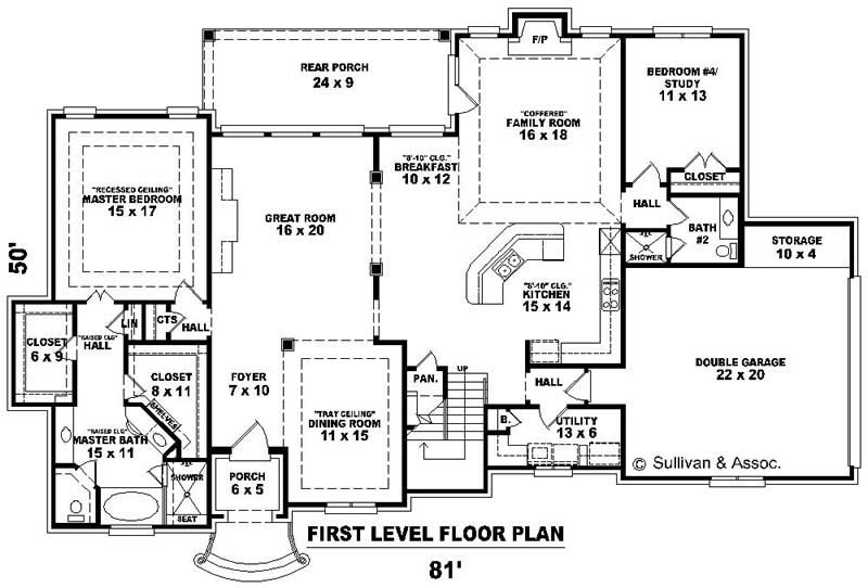 Floor Plan First Story of Country Plan #170-2086