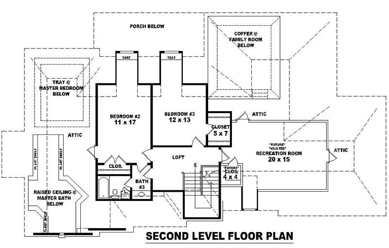 Floor Plan Second Story of Country Plan #170-2086