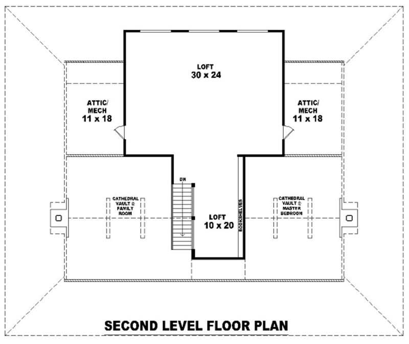 Floor Plan Second Story of Country Plan #170-2101