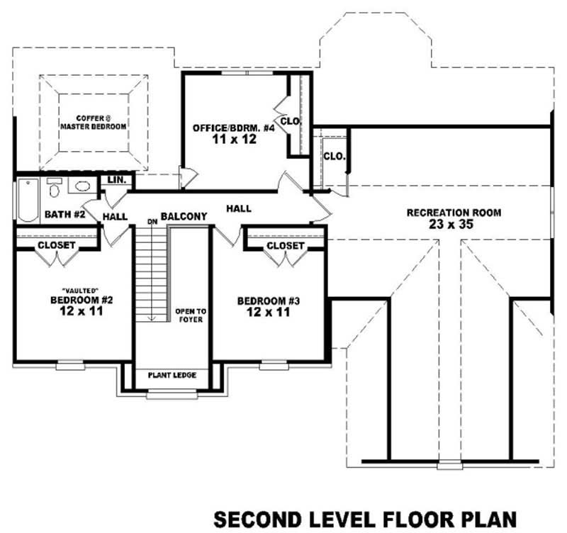 Floor Plan Second Story of French Plan #170-2114