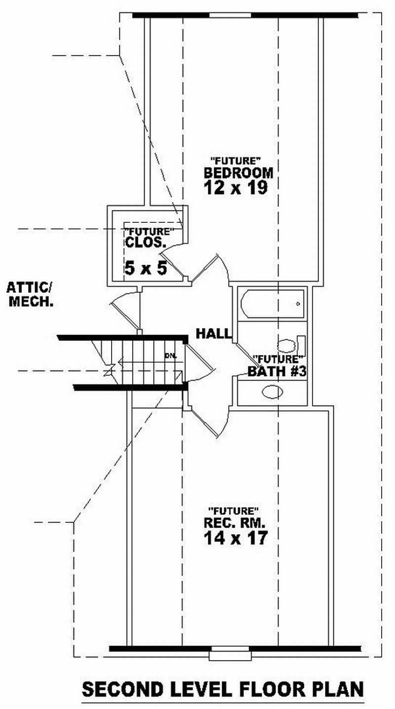 Floor Plan Second Story of Small House Plans #170-2116