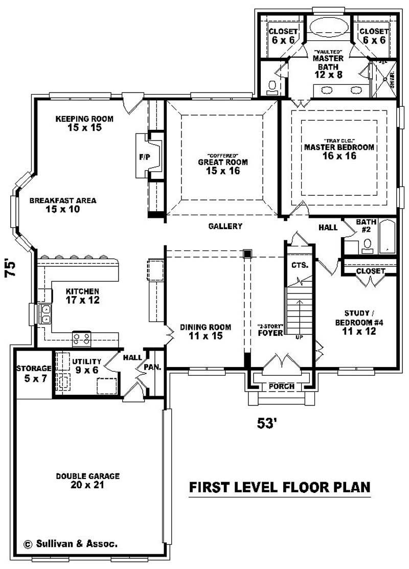 Floor Plan First Story of Country Plan #170-2118
