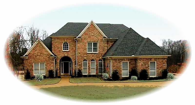 Front view of French home (ThePlanCollection: House Plan #170-2133)