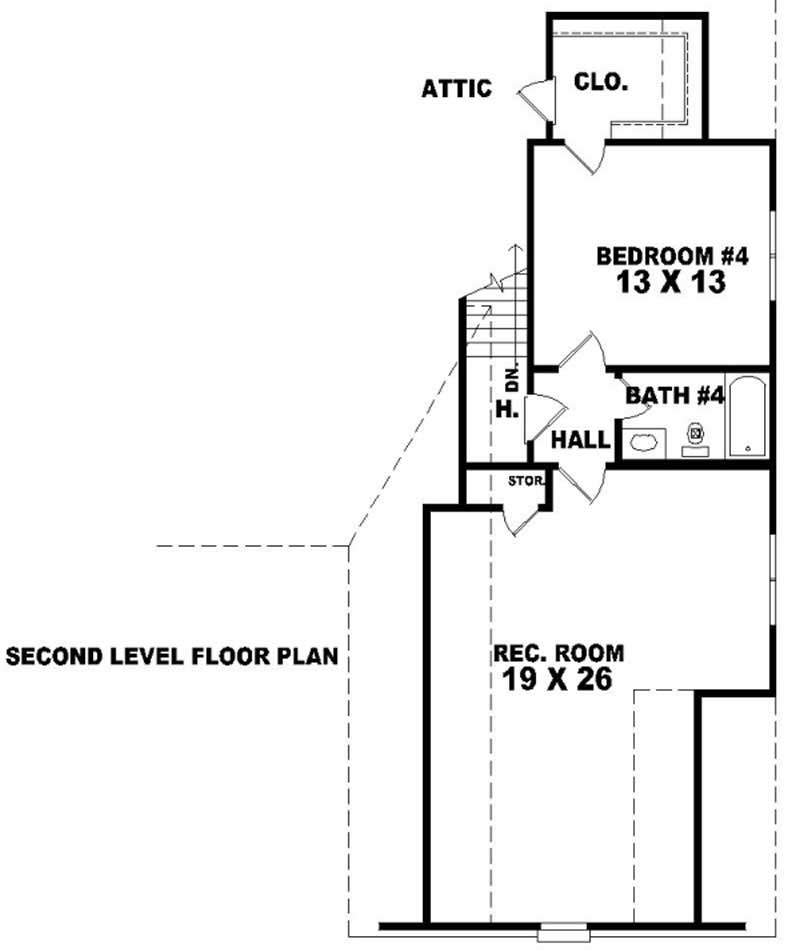 Floor Plan Second Story of Country Plan #170-2160
