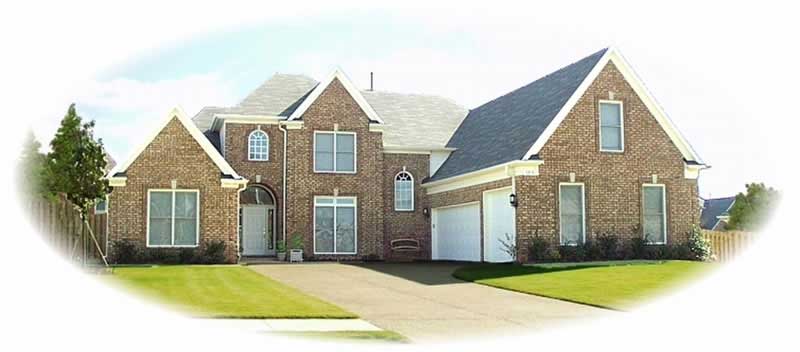 Front view of French home (ThePlanCollection: House Plan #170-2198)
