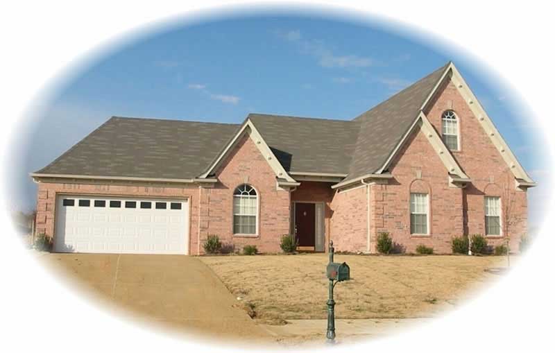 Front view of French home (ThePlanCollection: House Plan #170-2201)
