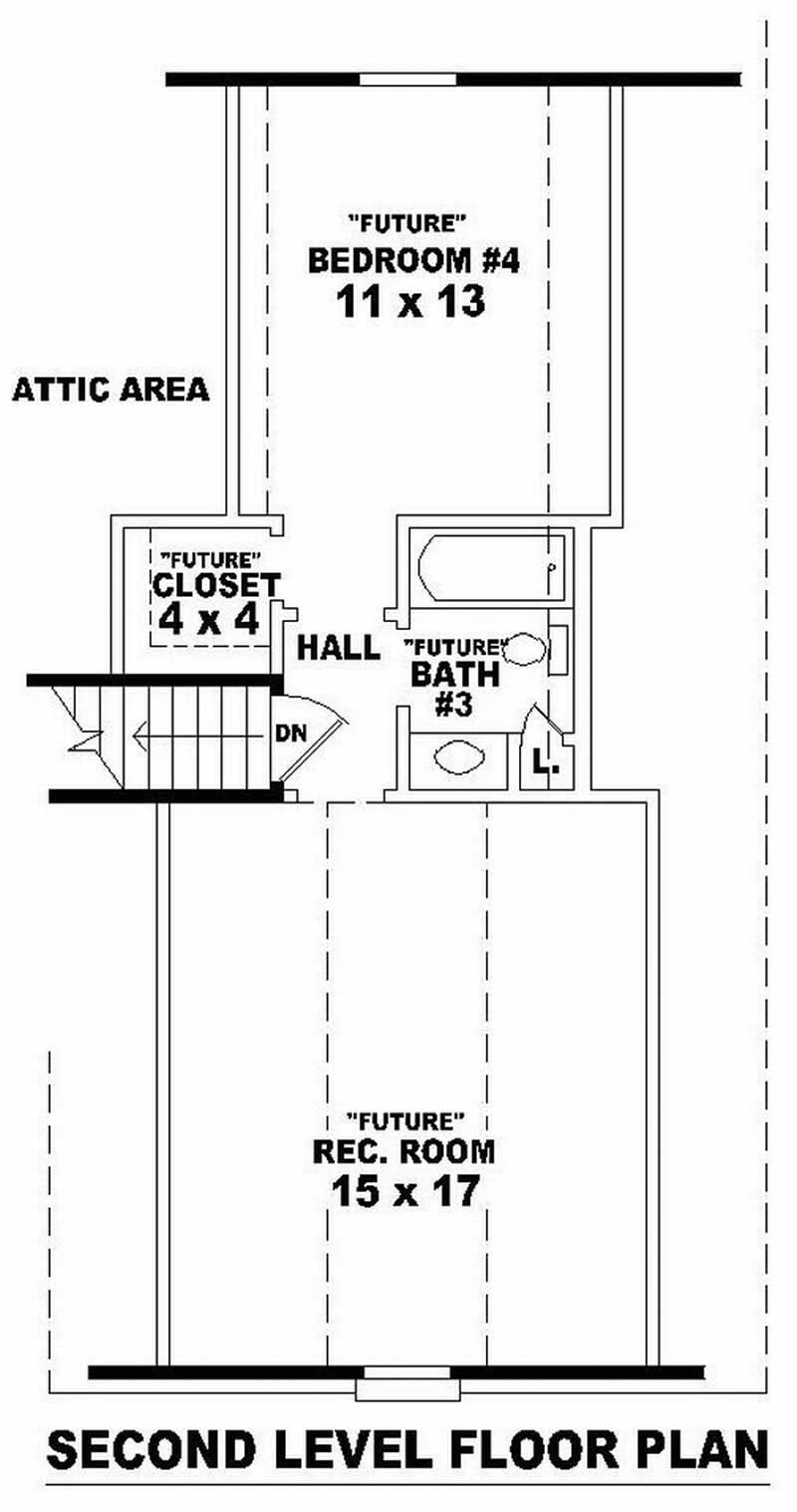 Floor Plan Second Story of French Plan #170-2201