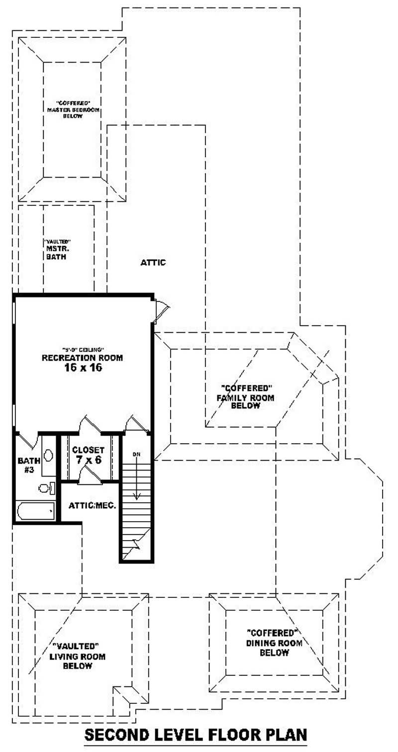 Floor Plan Second Story of French Plan #170-2204