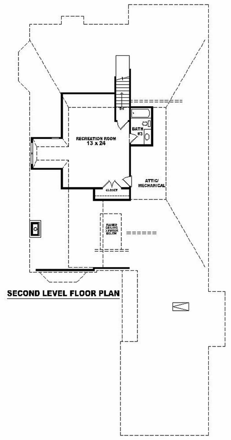 Floor Plan Second Story of French Plan #170-2230