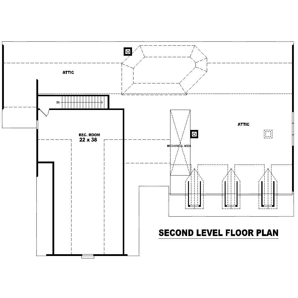 Floor Plan Second Story of Cape Cod Plan #170-2235