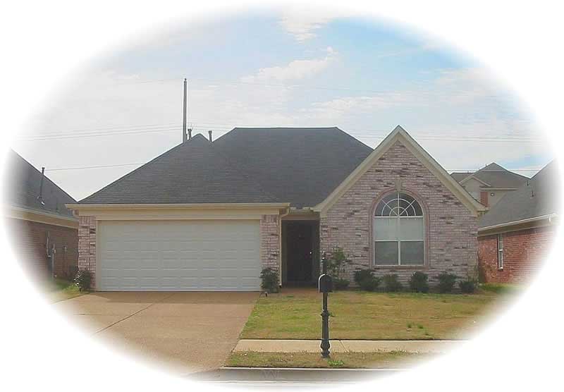 Front view of French home (ThePlanCollection: House Plan #170-2261)
