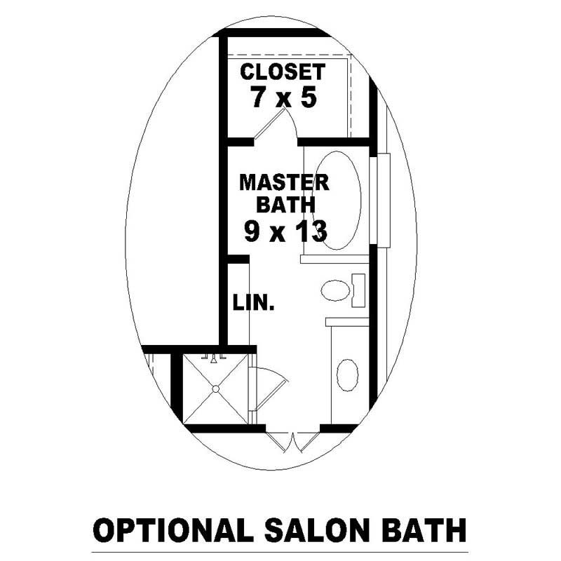 Master Bathroom of this 3-Bedroom, 1276 Sq Ft Plan - 170-2276