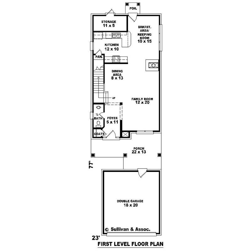 Floor Plan First Story of Small House Plans #170-2284