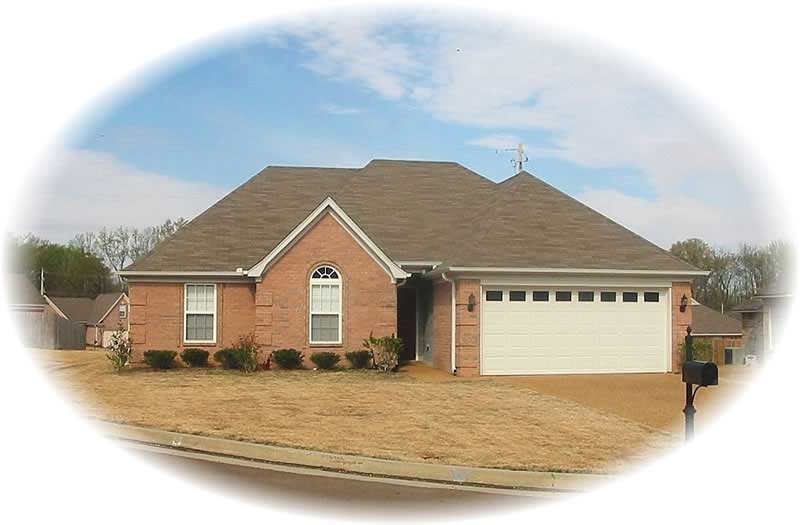 Front view of Ranch home (ThePlanCollection: House Plan #170-2296)