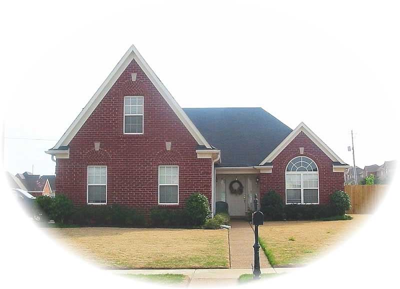Front view of French home (ThePlanCollection: House Plan #170-2321)