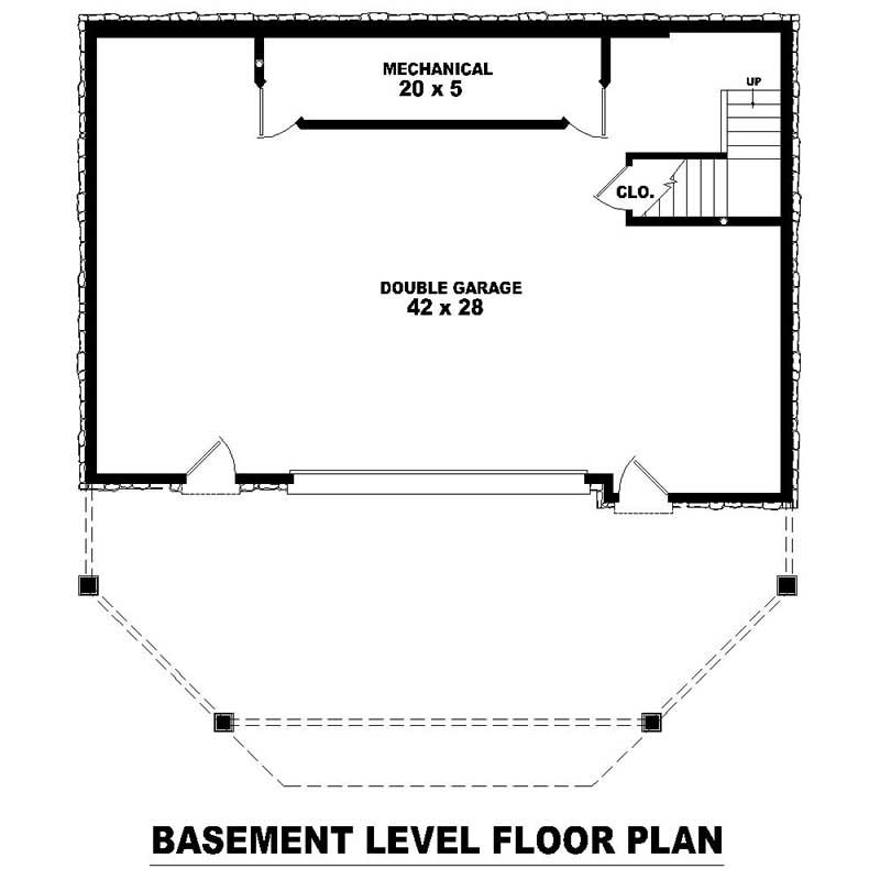 Floor Plan Basement of Country Plan #170-2322