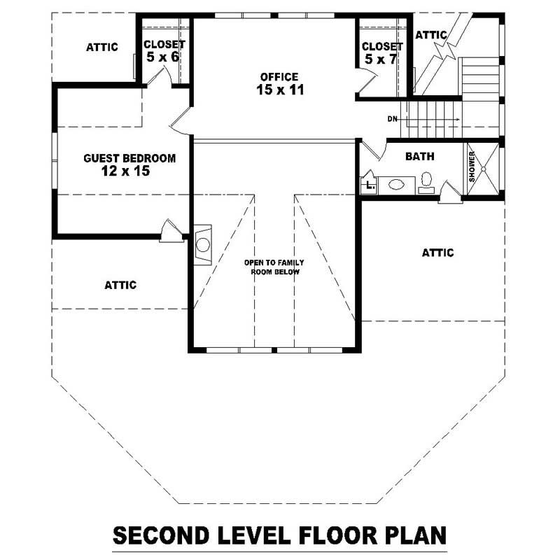 Floor Plan Second Story of Country Plan #170-2322