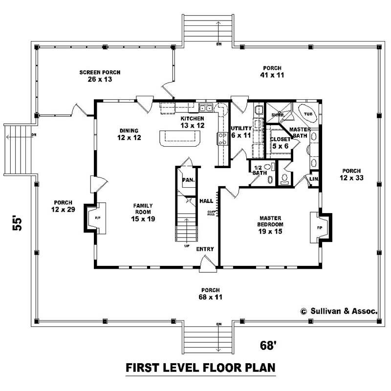 Floor Plan First Story of Plan #170-2336