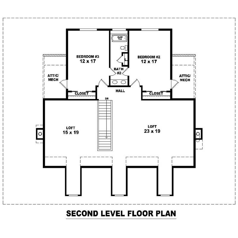 Floor Plan Second Story of Plan #170-2336
