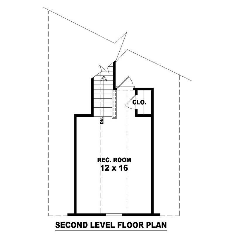 Floor Plan Second Story of French Plan #170-2369