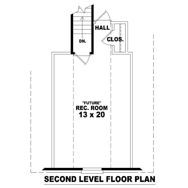 Floor Plan Second Story of Ranch Plan #170-2376