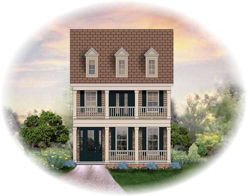 Front view of Traditional home (ThePlanCollection: House Plan #170-2418)