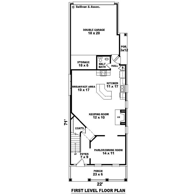 Floor Plan First Story of Traditional Plan #170-2418
