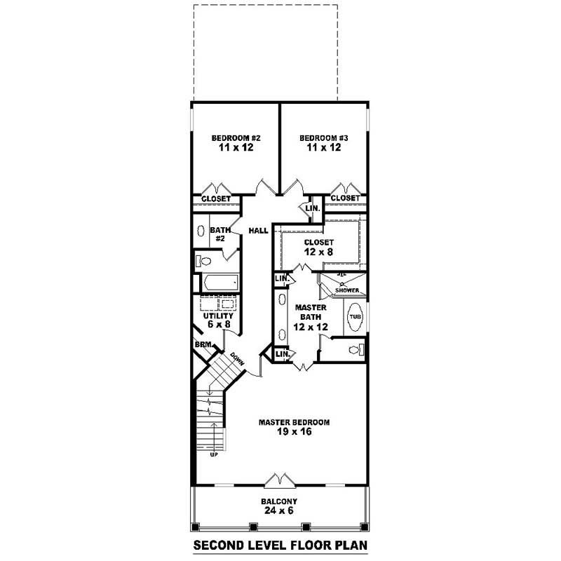 Floor Plan Second Story of Traditional Plan #170-2418