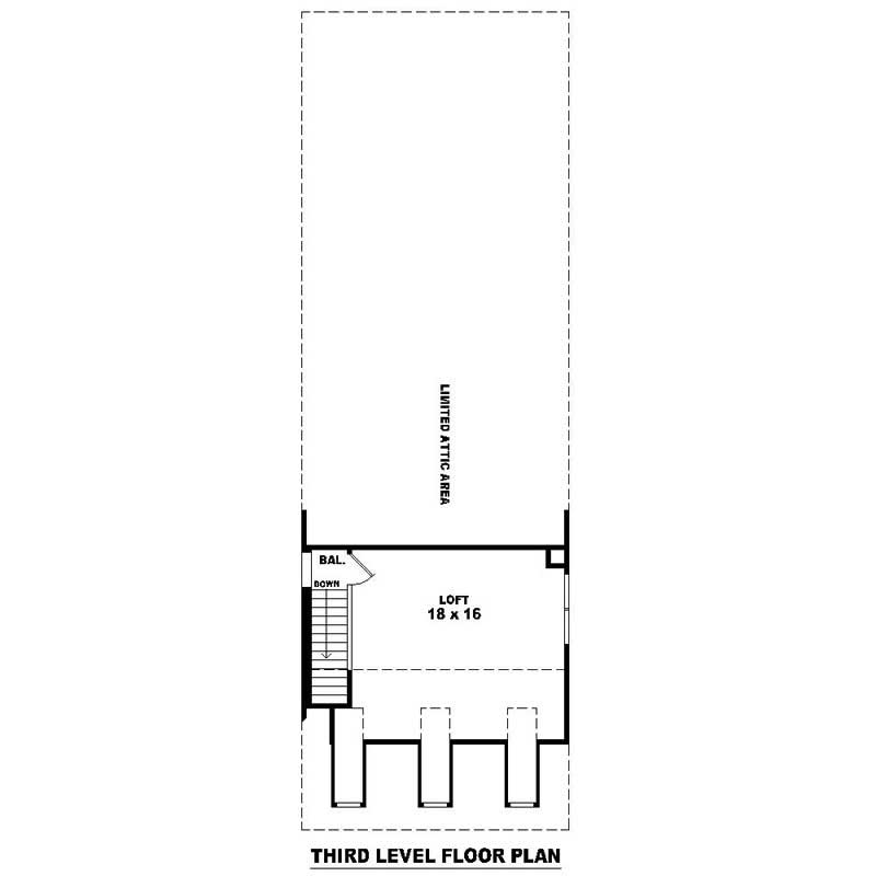Floor Plan Third Story of Traditional Plan #170-2418