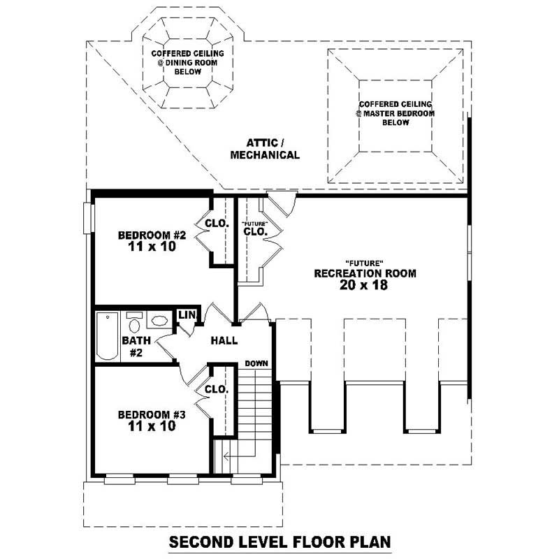 Floor Plan Second Story of Plan #170-2423