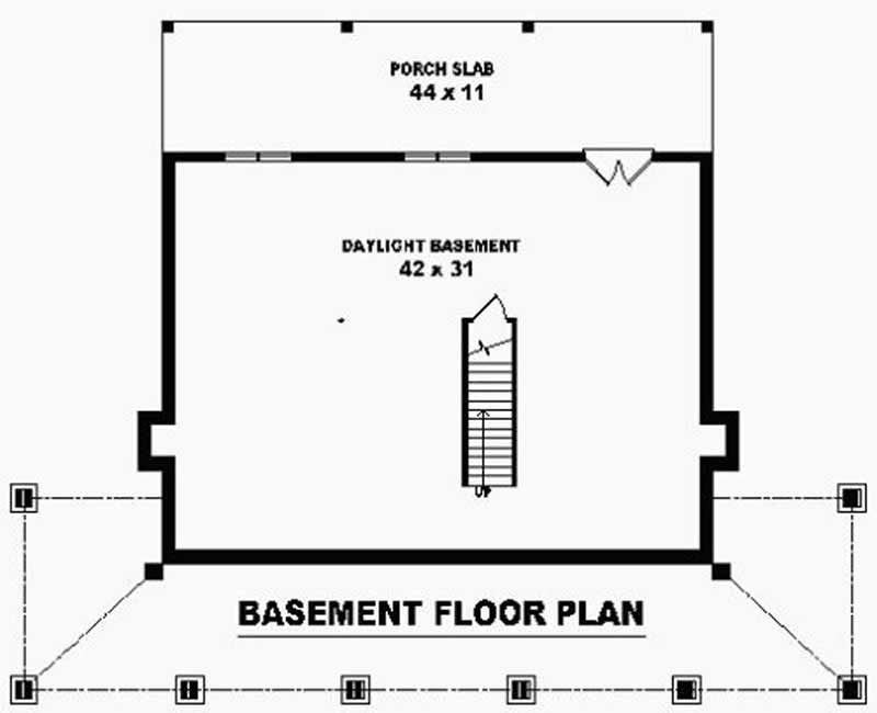 Floor Plan Basement of Country Plan #170-2424