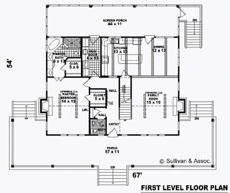 Floor Plan First Story of Country Plan #170-2424