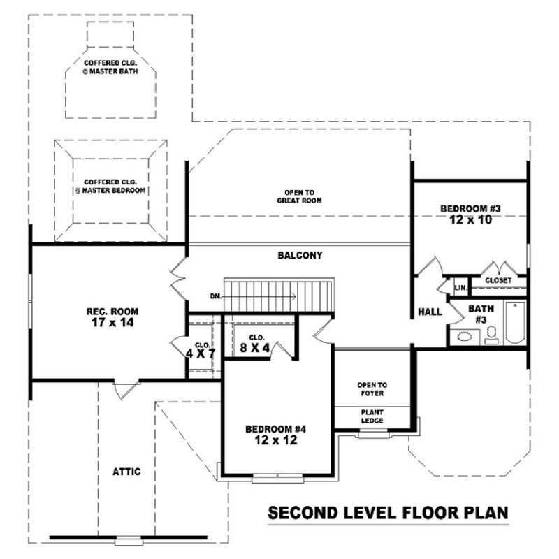 Floor Plan Second Story of French Plan #170-2446