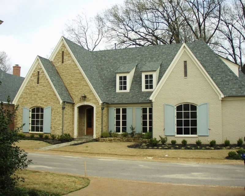Front view of French home (ThePlanCollection: House Plan #170-2451)