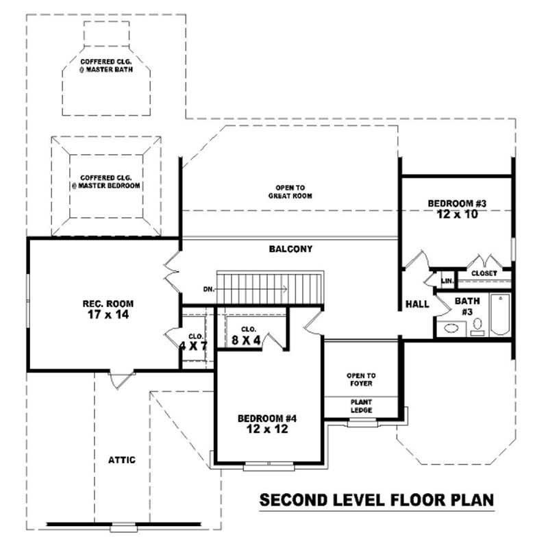 Floor Plan Second Story of Country Plan #170-2457