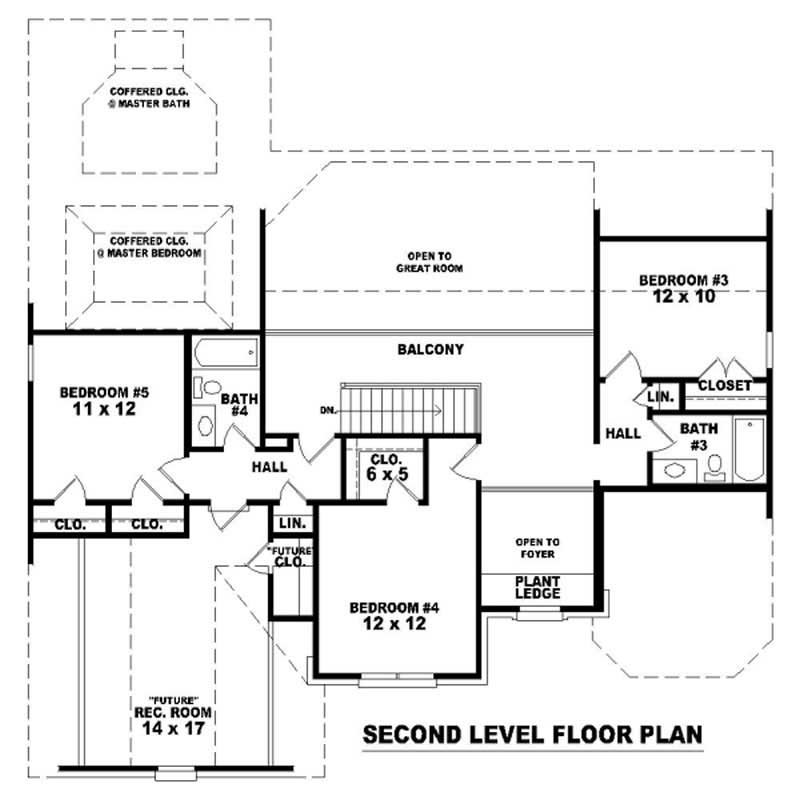 Floor Plan Second Story of French Plan #170-2460