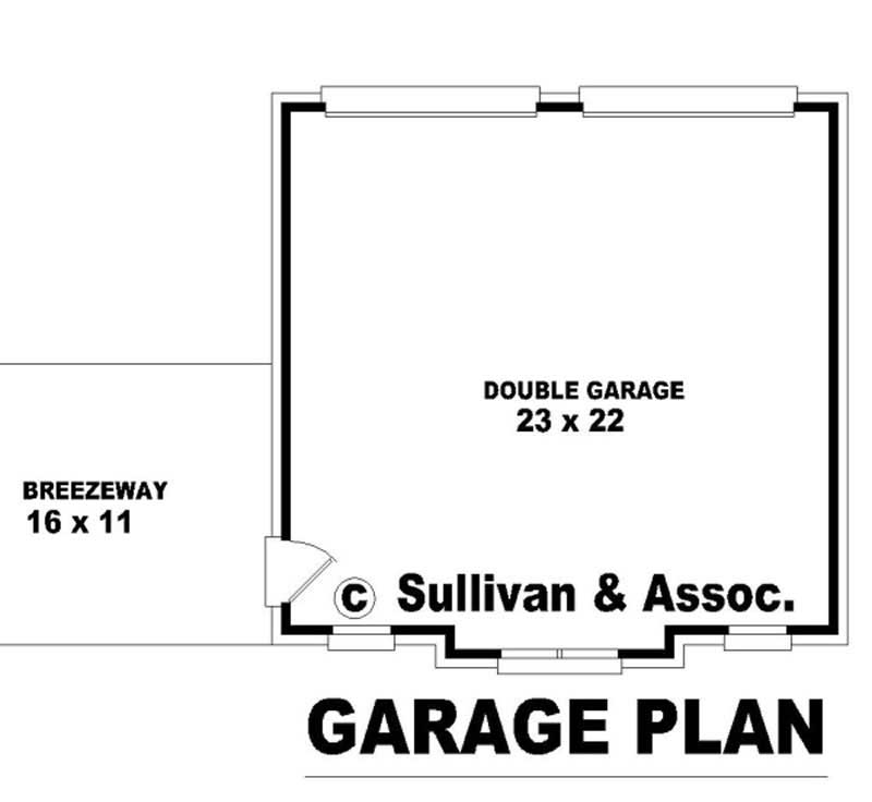Floor Plan Garage of French Plan #170-2462