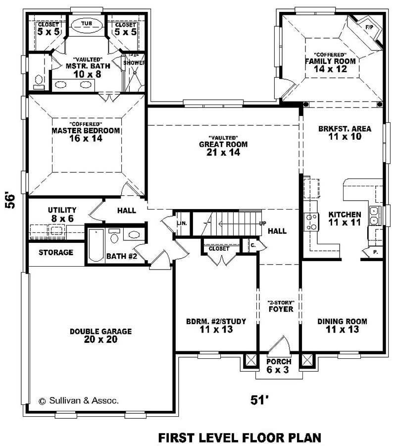 Floor Plan First Story of Country Plan #170-2468