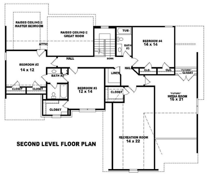Floor Plan Second Story of French Plan #170-2481