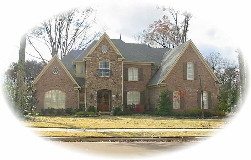 Front view of French home (ThePlanCollection: House Plan #170-2490)