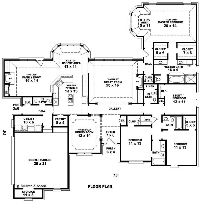 Floor Plan First Story of Country Plan #170-2491
