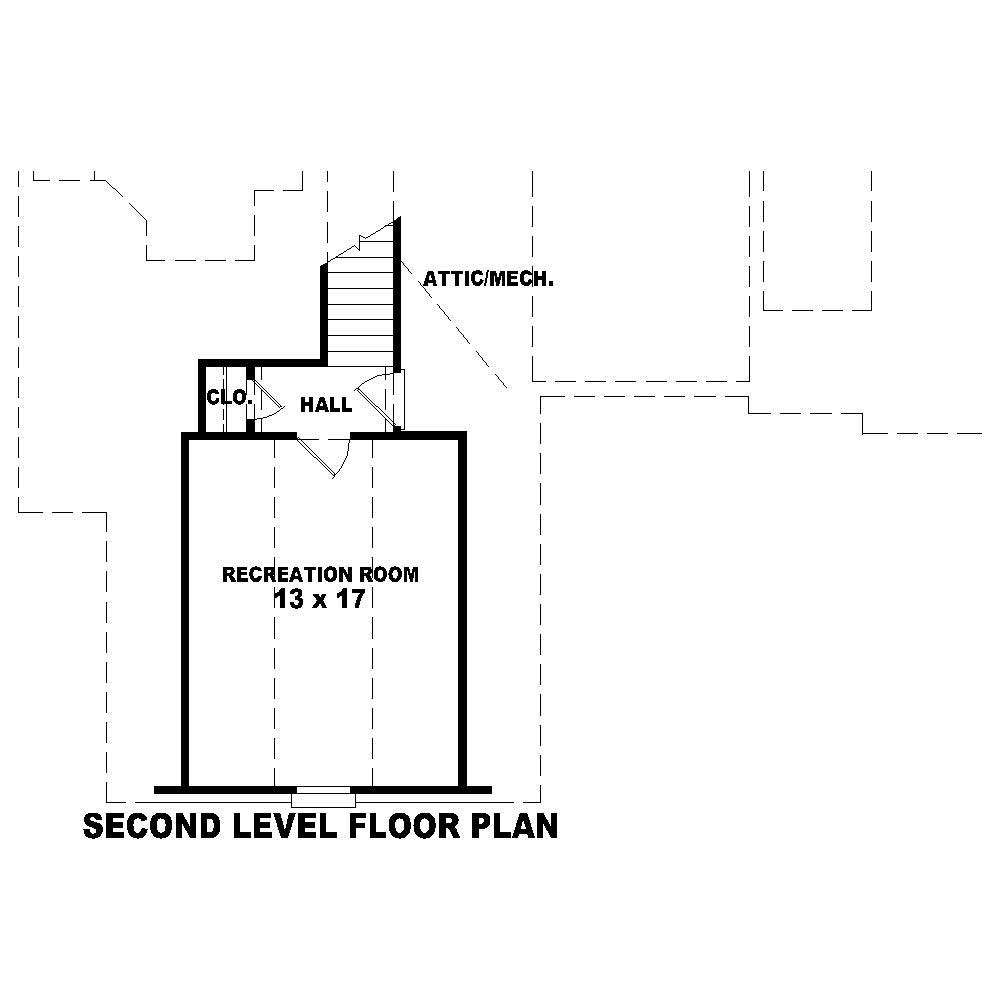Floor Plan Second Story of Cape Cod Plan #170-2492
