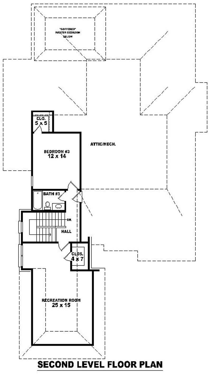 Floor Plan Second Story of French Plan #170-2508