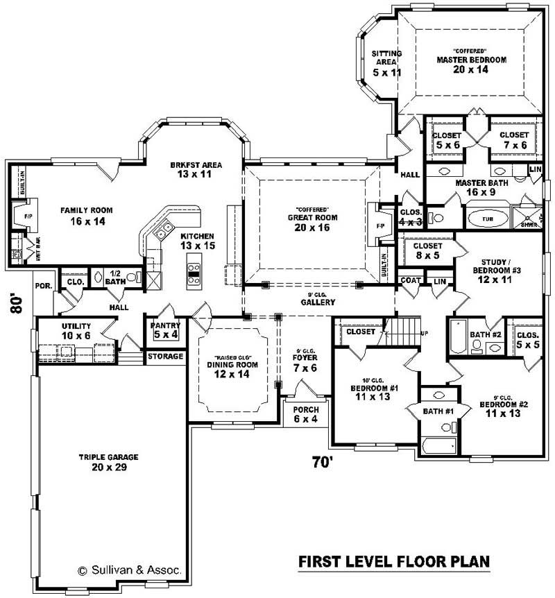 Floor Plan First Story of Country Plan #170-2511